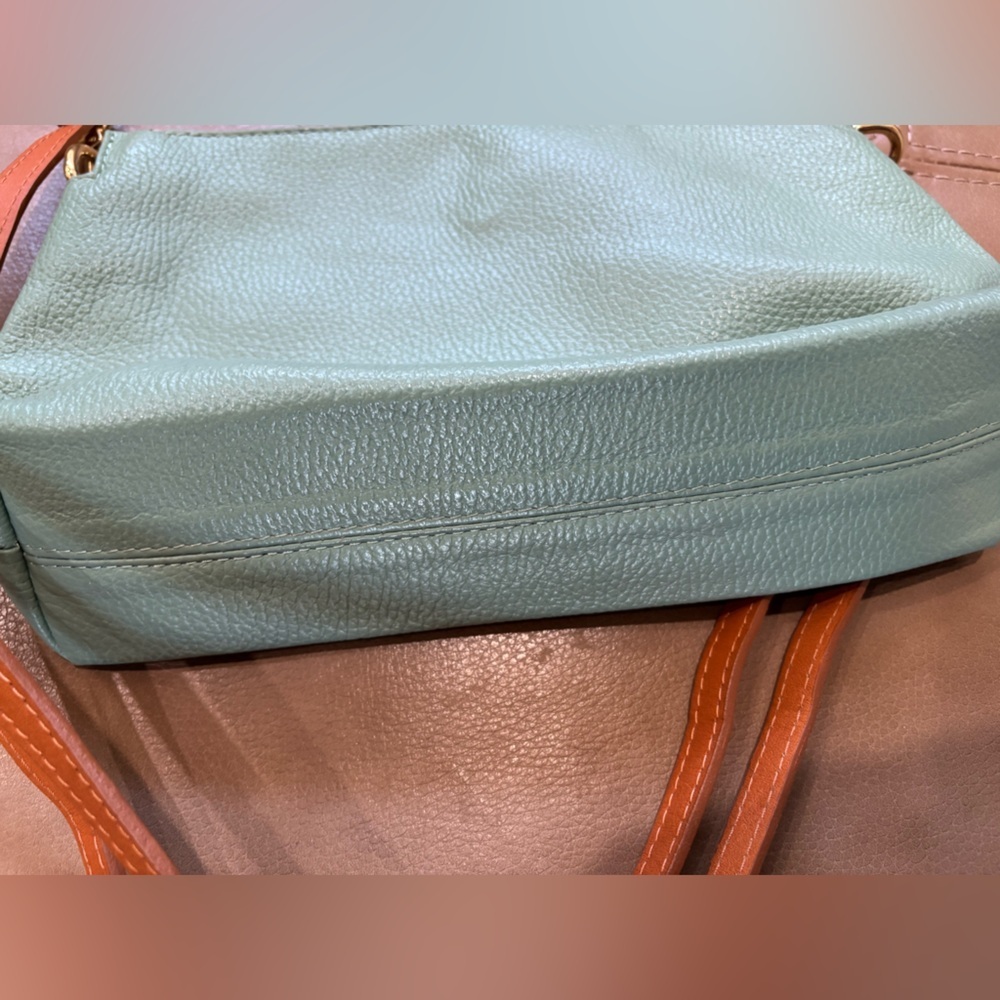 Valentina Mint Green Pebbled Leather Crossbody Bag - Picture 6 of 7